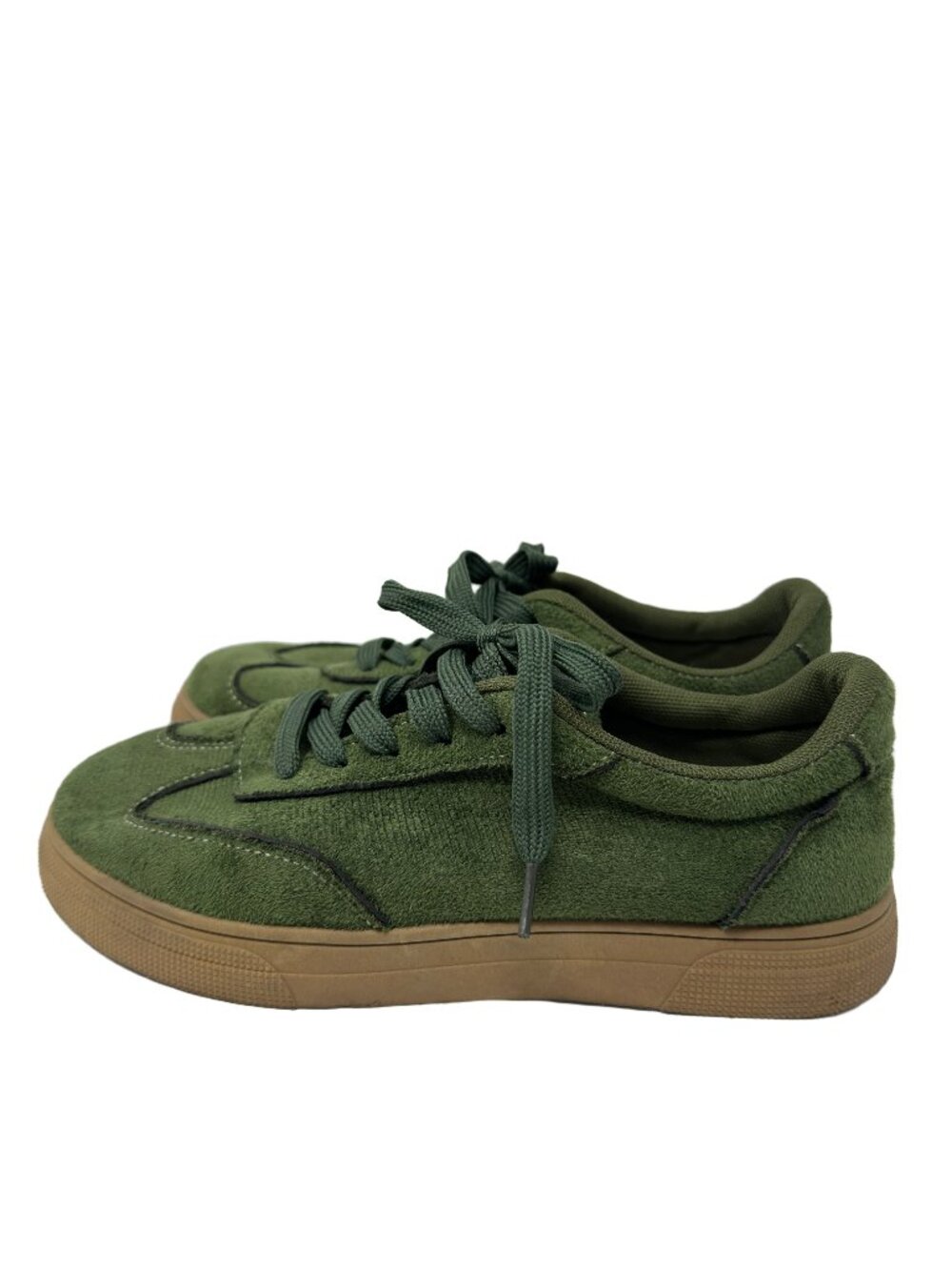 Gum Sole Low Top Sneakers Suede Size 7.5 Green Retro Hipster Streetwear Classic